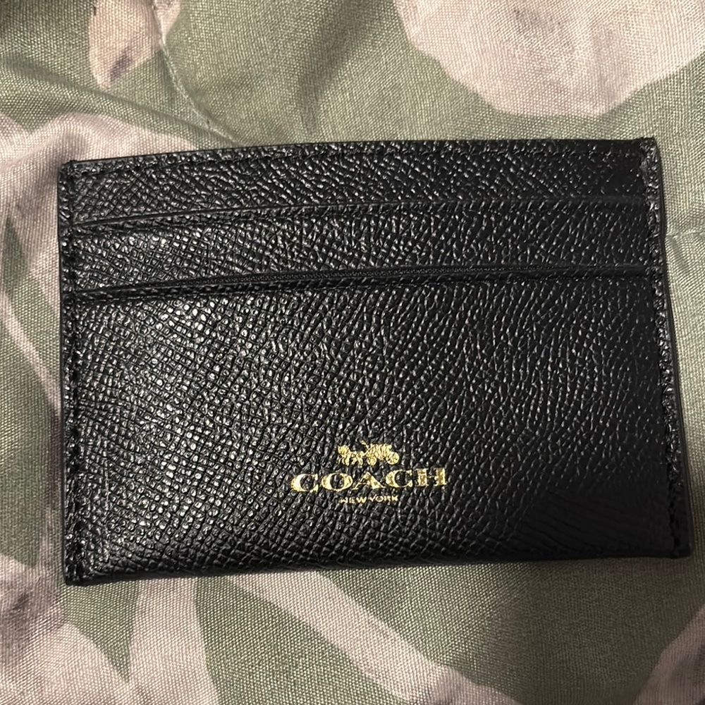 Coach Black Leather Card Holder